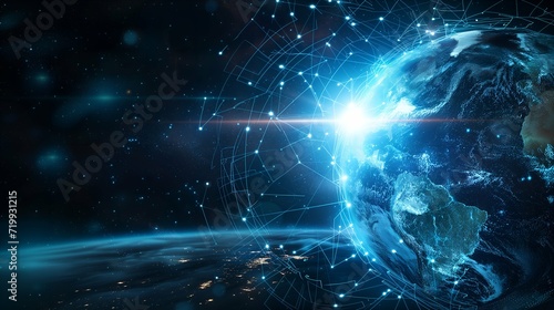 Global network connection. 3D rendering Elements of this image furnished 