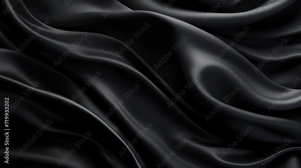 Obraz premium Black cloth waves background texture.