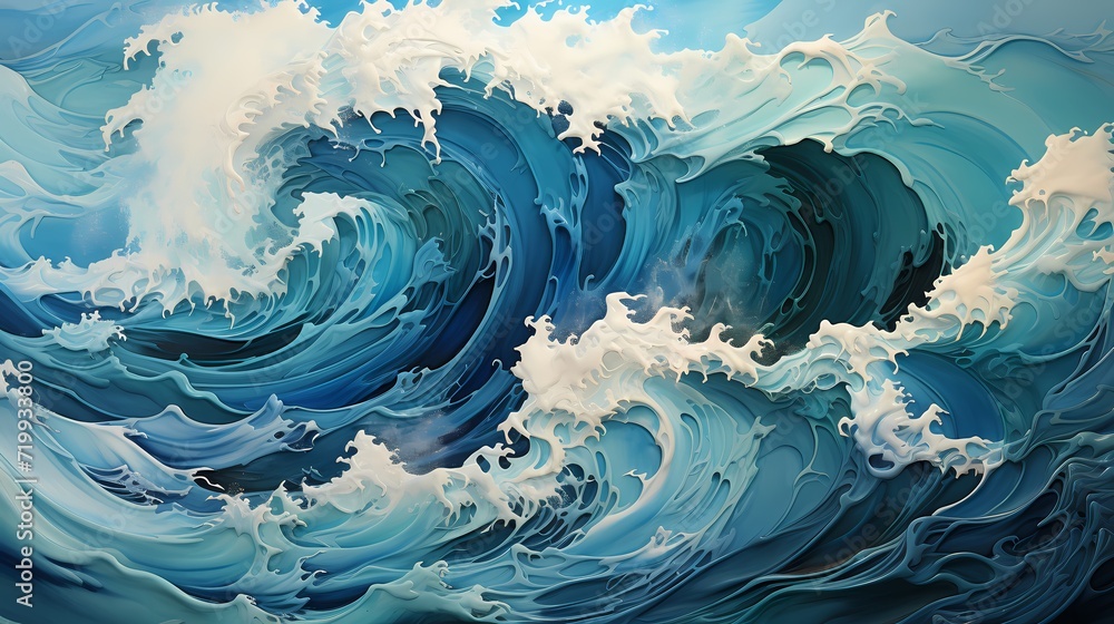 A close-up shot of the mesmerizing cobalt blue ocean, capturing the intricate patterns formed by the waves A close-up shot of the mesmerizing cobalt blue ocean, capturing the intricate patterns formed by the waves