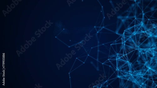 Plexus structure evolving in organic motion, science and engineering motion background