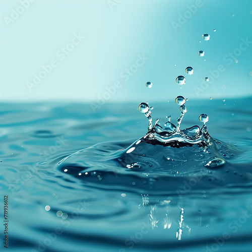 Smooth surface light blue water natural background