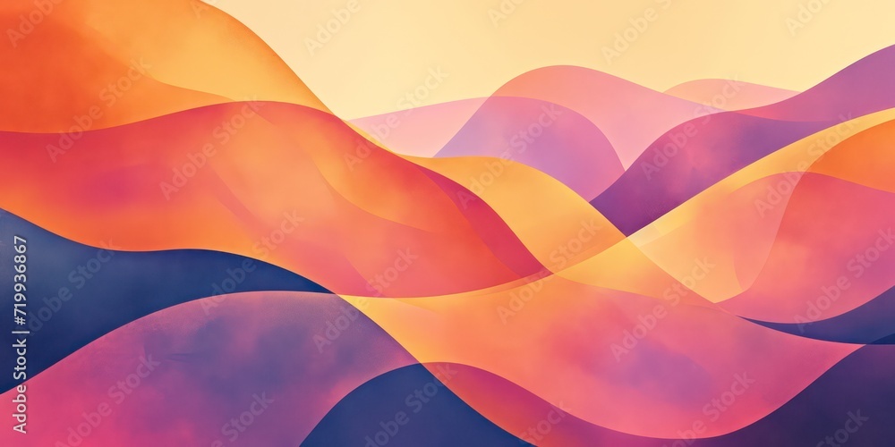 Abstract in the style of light indigo and pink orange gold, with curvilinear elements, on a gigantic scale Abstract in the style of light indigo and pink orange gold, with curvilinear elements, on a gigantic scale