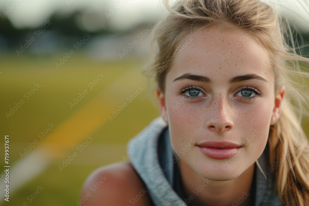 Blonde woman wearing athletic activewear doing exercise, sport workout Blonde woman wearing athletic activewear doing exercise, sport workout