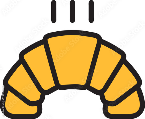 create an icon of a mouthwatering croissant, displaying its golden flakiness and layers, icon