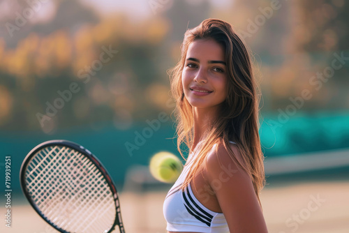 Indian woman in tennis player activewear doing exercise, sport workout © Aris