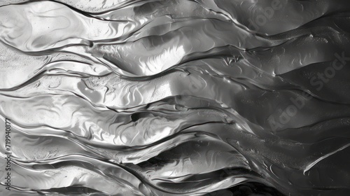 metal abstract background with smooth wavy lines, monochrome © Christiankhs