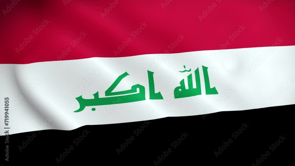 Iraq flag video waving in wind. Realistic flag background. Close up view, perfect loop, 4K footage
Iraq flag video waving in wind. Realistic flag background. Close up view, perfect loop, 4K footage
