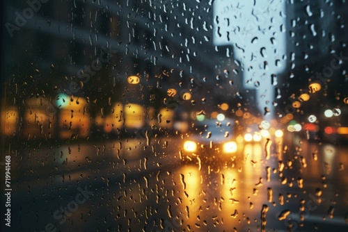 Rain covered window with rain drops. Perfect for adding a rainy atmosphere to any project