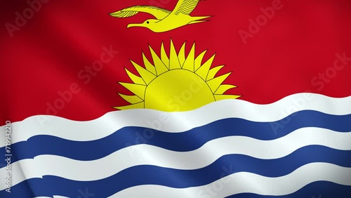 Kiribati Waving Flag, Kiribati Flag, Flag of Kiribati Waving Animation, Kiribati Flag 4K Footage photo