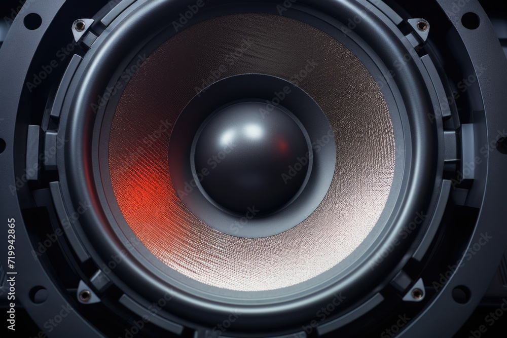 Speaker with a red light, suitable for technology and audio-related projects Speaker with a red light, suitable for technology and audio-related projects