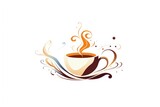 A cup of coffee with a swirly design on it. Perfect for coffee lovers and caffeine enthusiasts. Can be used in various creative projects and advertisements