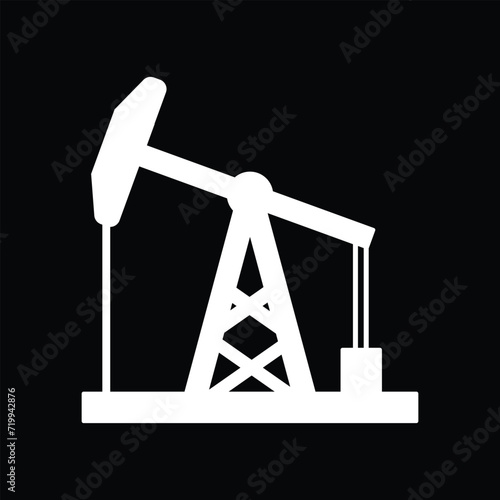oil pump machine icon on black