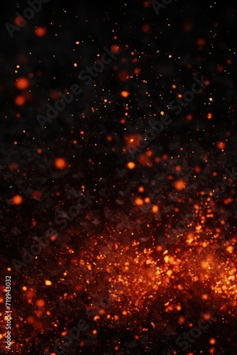 A black background illuminated by numerous orange lights. This image can be used to create a vibrant and energetic atmosphere