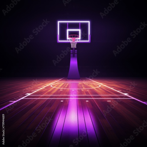 Basketball Court With Hoop