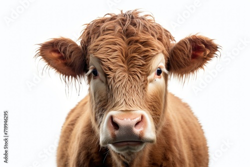 A detailed close up of a brown cow's face. Perfect for agricultural or farm-related projects © Fotograf