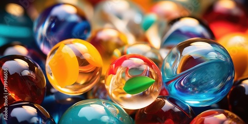 Glass marbles arranged in a stack. Can be used for various design projects