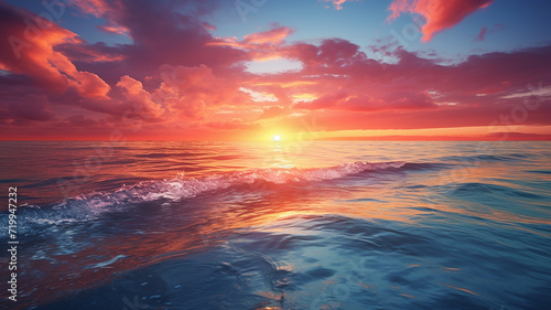 Beautiful seascape. Dramatic sunset over the sea. © Виктория Татаренко