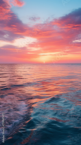 Beautiful pink sunset over the sea. Beautiful seascape. Nature composition. © Виктория Татаренко