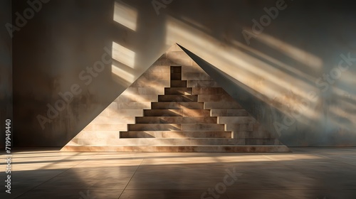 A hexagonal pyramid casting intricate shadows on a neutral backdrop --ar 16 9 --v 5.2 --s 750   - Image  1  maliktanveer