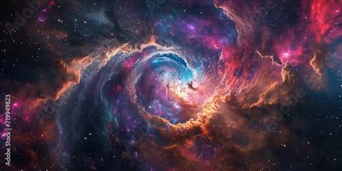 Gaze center of deeply into the heart of the cosmos, where a breathtaking kaleidoscope of interstellar beauty unfolds. photo