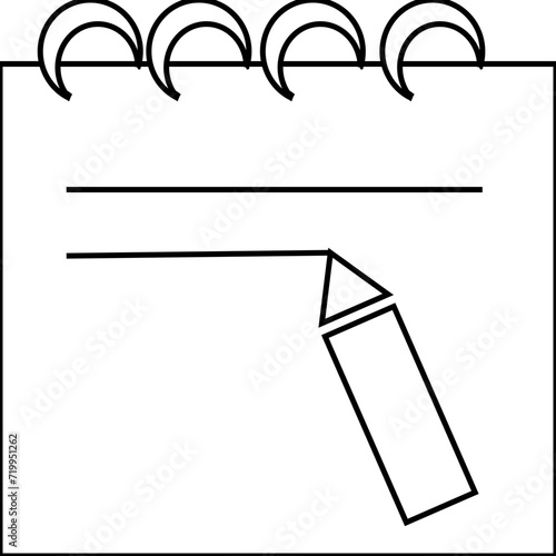 white note and pen, vector