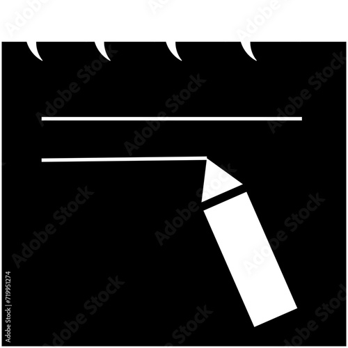 black note and pen, vector