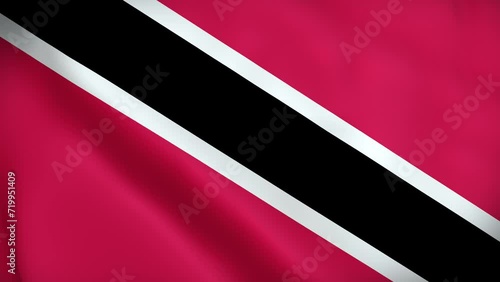 Trinidad and Tobago flag closeup waving. Sign of Trinidad and Tobago animation. Flag 4K background. Best stock of flag nation wave.Flag Waving in the Wind Continuously