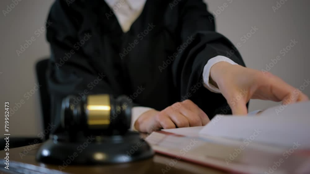A woman judge who take money. Close up A woman judge who take money. Close up
