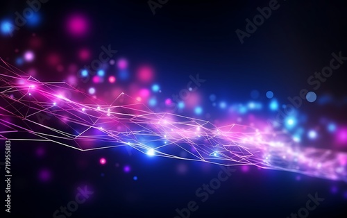 Futuristic technology background with glowing lines and effect.