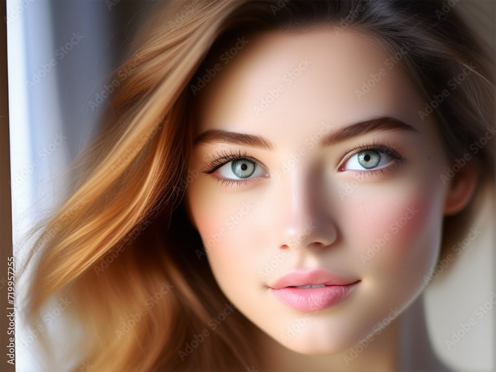 A woman with brown eyes and brown hair that is shoulder length. She is wearing a grey top and has a slight smile on her face.