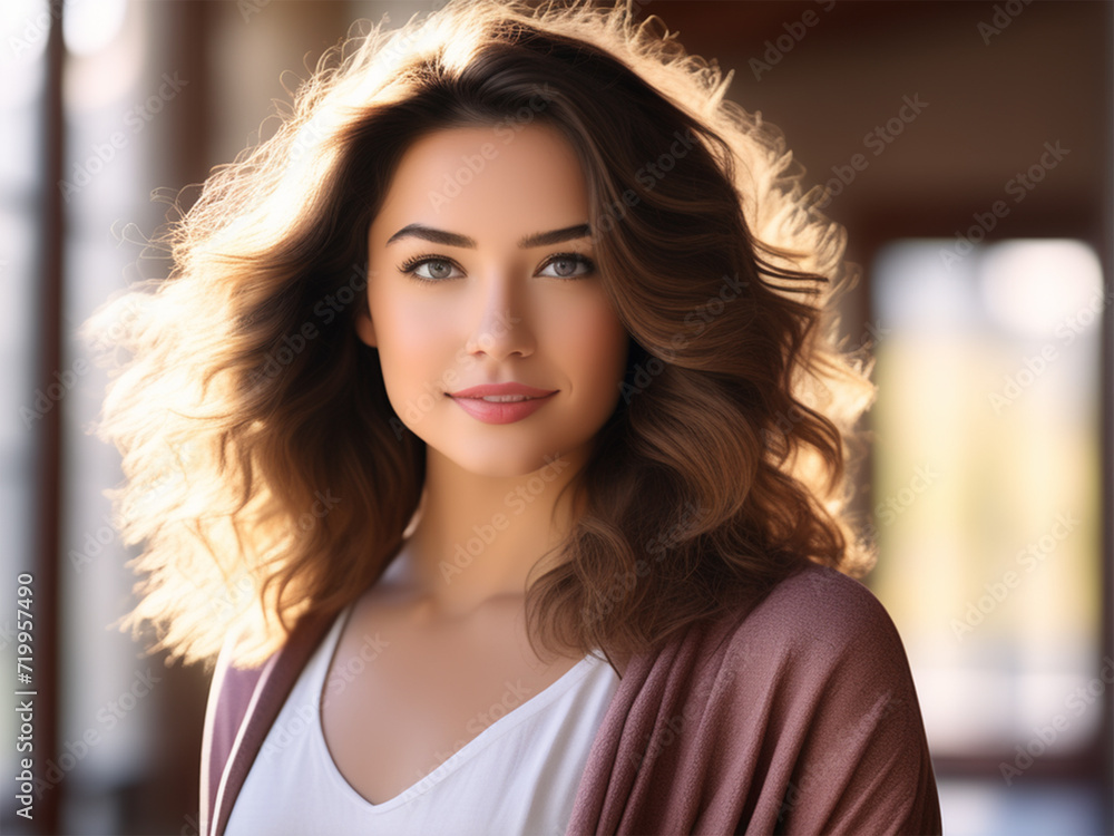 A woman with brown or blue eyes and brown hair that is shoulder length. She is wearing a grey top and has a slight smile on her face. A woman with brown or blue eyes and brown hair that is shoulder length. She is wearing a grey top and has a slight smile on her face.