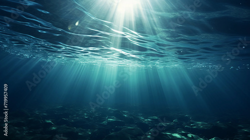 underwater scene with rays of light © Business Pics