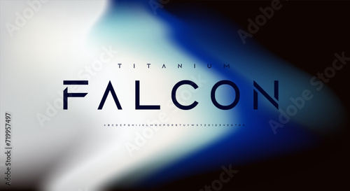 titanium falcon, a futuristic sci-fi font design