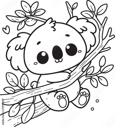 Photography coloring page cute koala cartoon