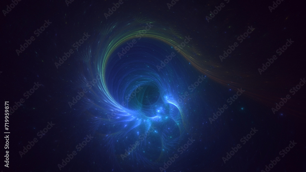 3D manual rendering abstract blue fractal light background 3D manual rendering abstract blue fractal light background