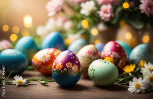 Easter Eggs in Floral Pattern, Easter Celebration