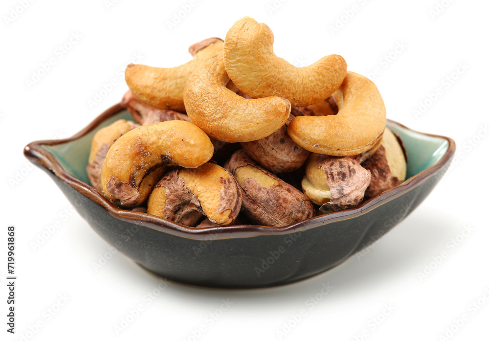 cashew nuts on white background cashew nuts on white background