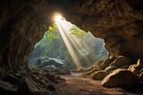 Landscape Perspectives: Include the cave surroundings in your photos.
