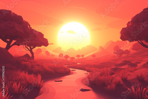 3d game background wallpaper illustration minimalistic style