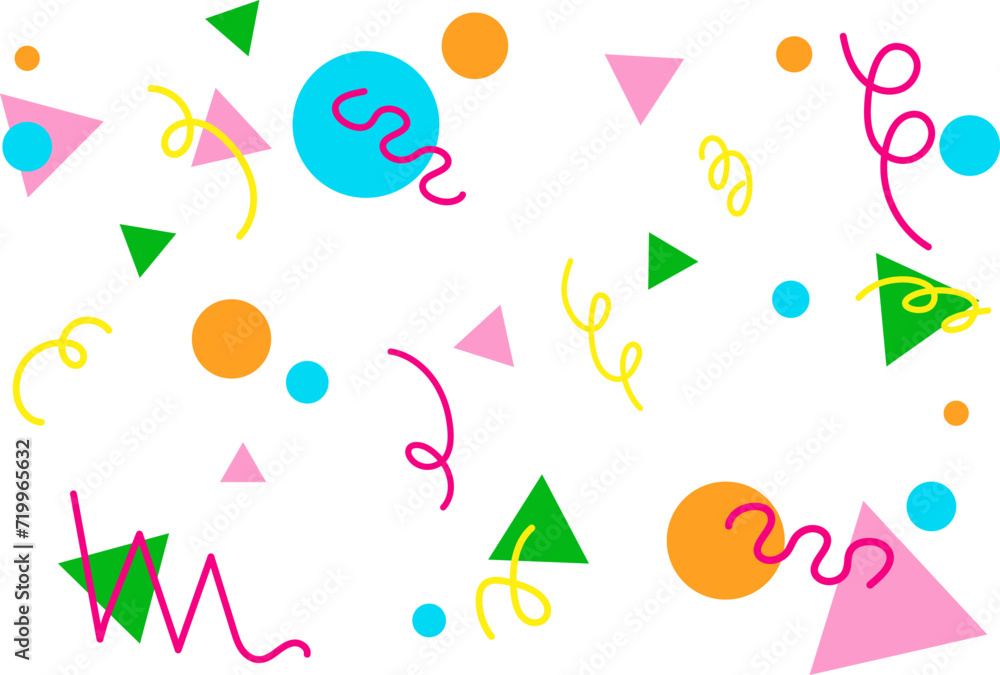 90s inspired abstract background with neon colored shapes. 90s inspired abstract background with neon colored shapes.