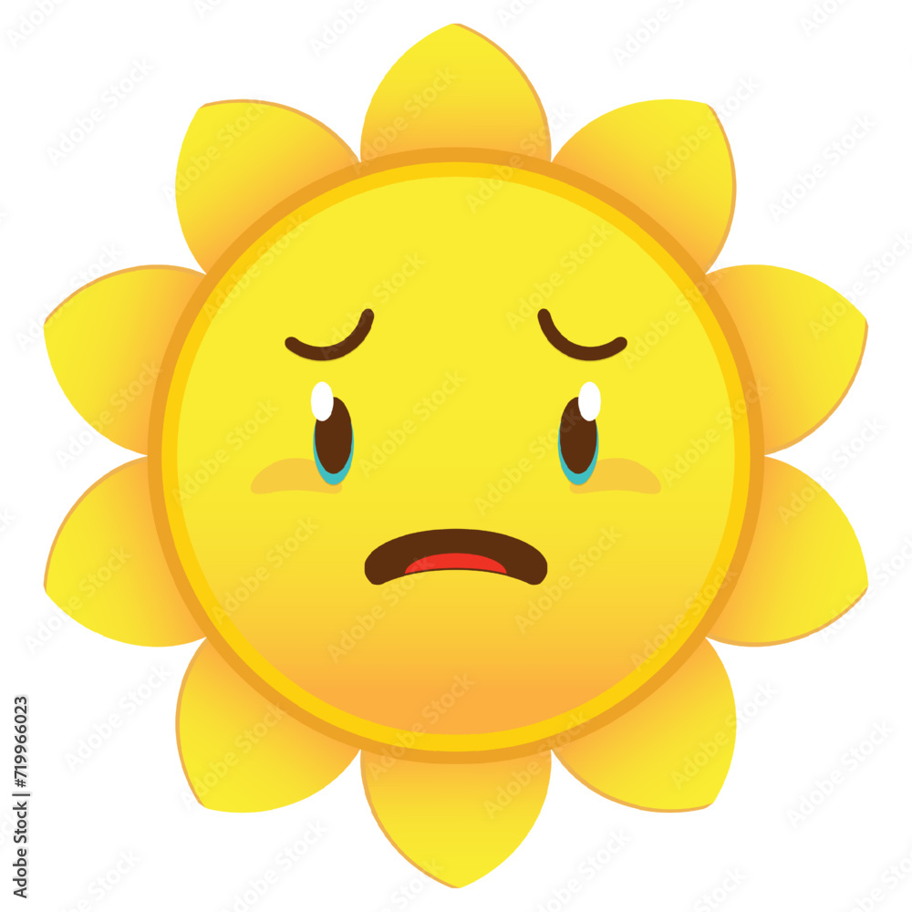 sun crying and scared face cartoon cute sun crying and scared face cartoon cute