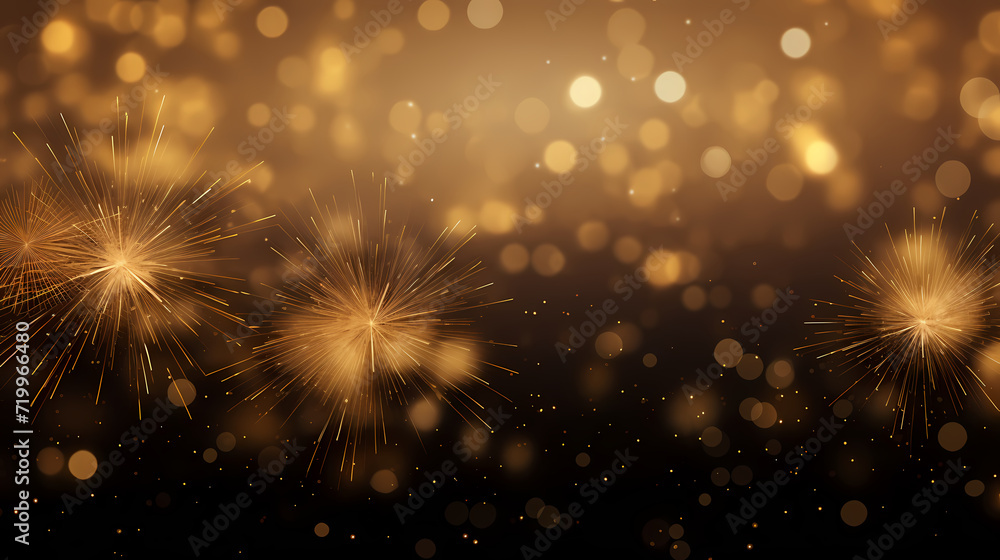 Fototapeta premium Beautiful fireworks background at night for holiday decoration