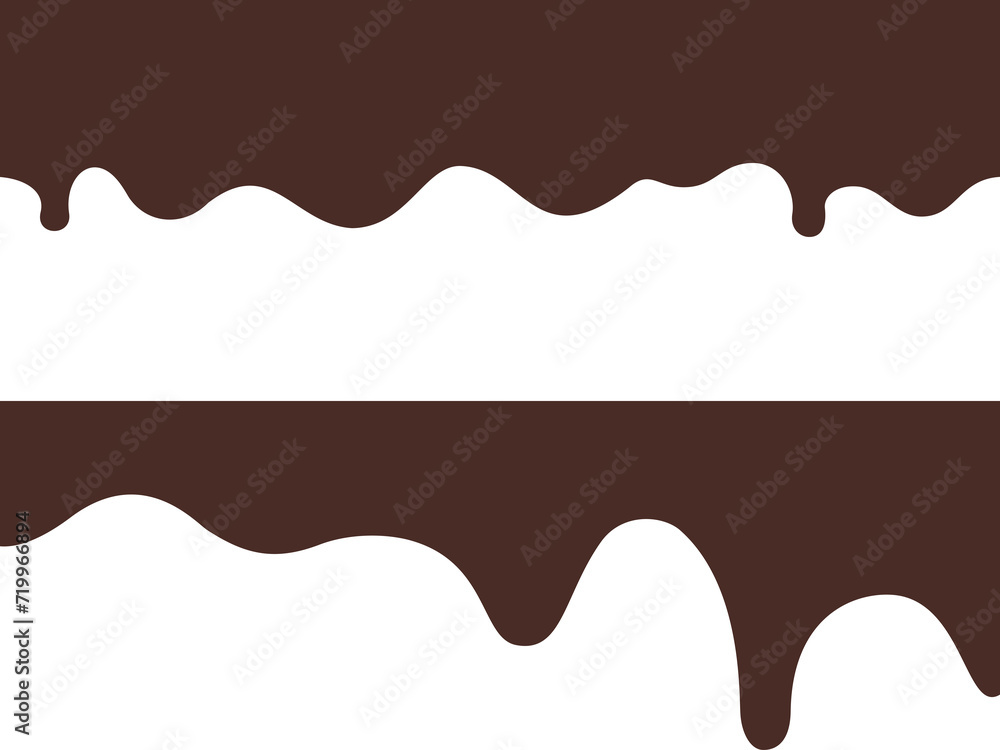 溶けて上から流れ落ちるチョコレートのシルエッイラスト 溶けて上から流れ落ちるチョコレートのシルエッイラスト