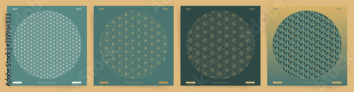 Oriental Geometric Circle Patterns. Seamless, Elegant, and Traditional Design Motifs for Aesthetic Premium Business Backgrounds. 