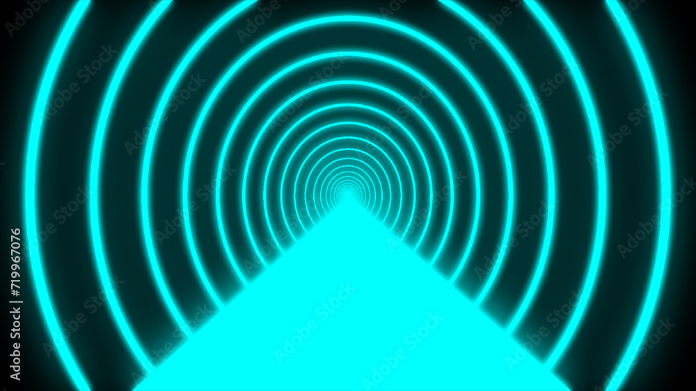 Fototapeta premium Abstract glowing neon lighting rounded tunnel. Abstract glowing neon lighting rounded tunnel. Technology futuristic background.