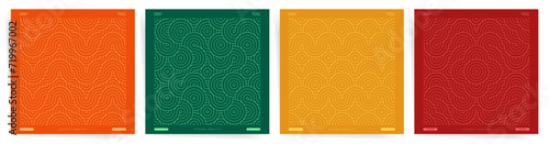 Geometric Spring Patterns. Colorful Oriental and Abstract Designs for Seamless Backgrounds, Posters, and Covers.