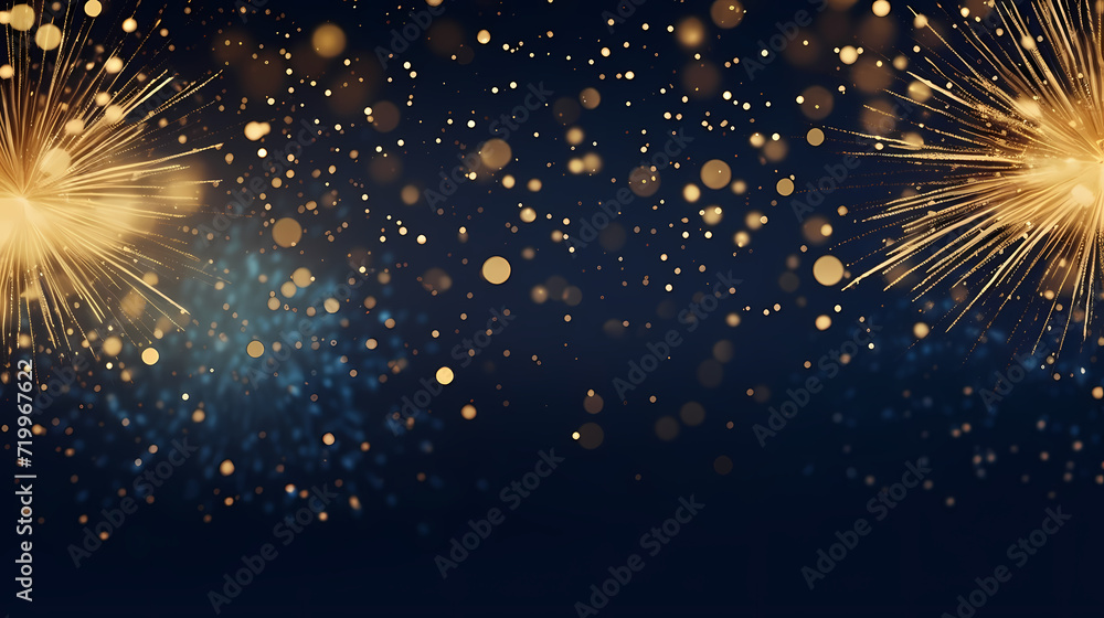 Fototapeta premium Beautiful fireworks background at night for holiday decoration