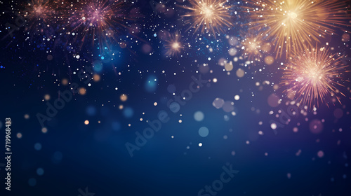 Beautiful fireworks background at night for holiday decoration