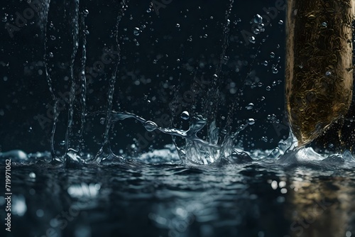 water splash on black background