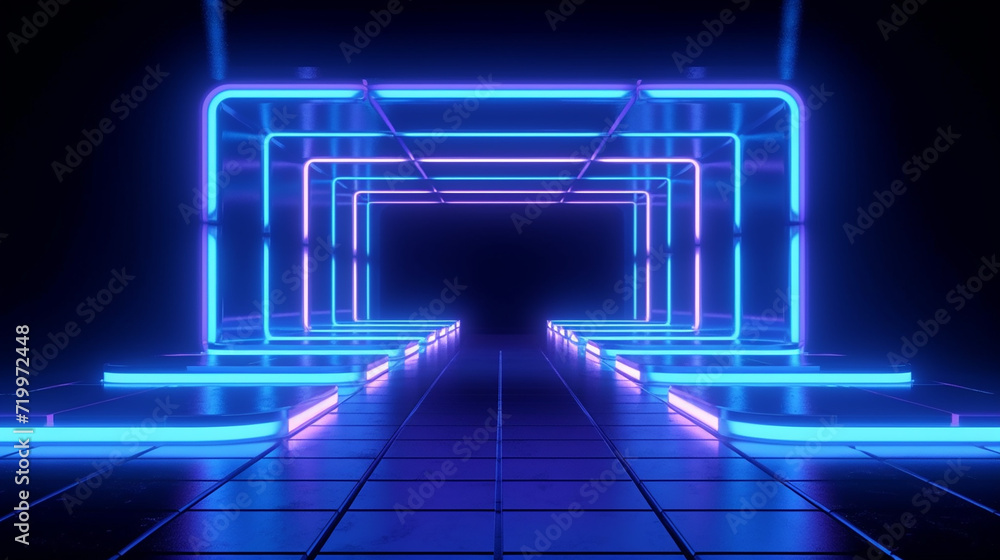blue neon abstract background ultraviolet. 3D render blue neon abstract background ultraviolet. 3D render